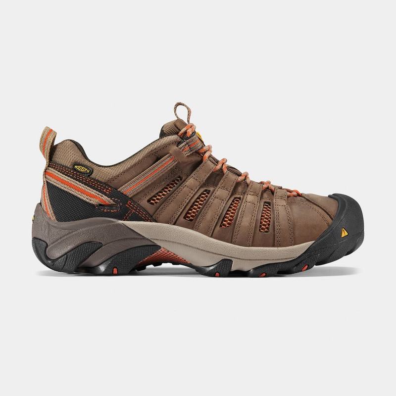 Zapatos De Trabajo Keen Flint Bajos Steel Toe Para Hombre Marrom - Zapatos Keen Mexico (658319-DJC)